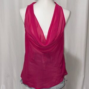 Decree Magenta Draped Cowl Halter Camisole